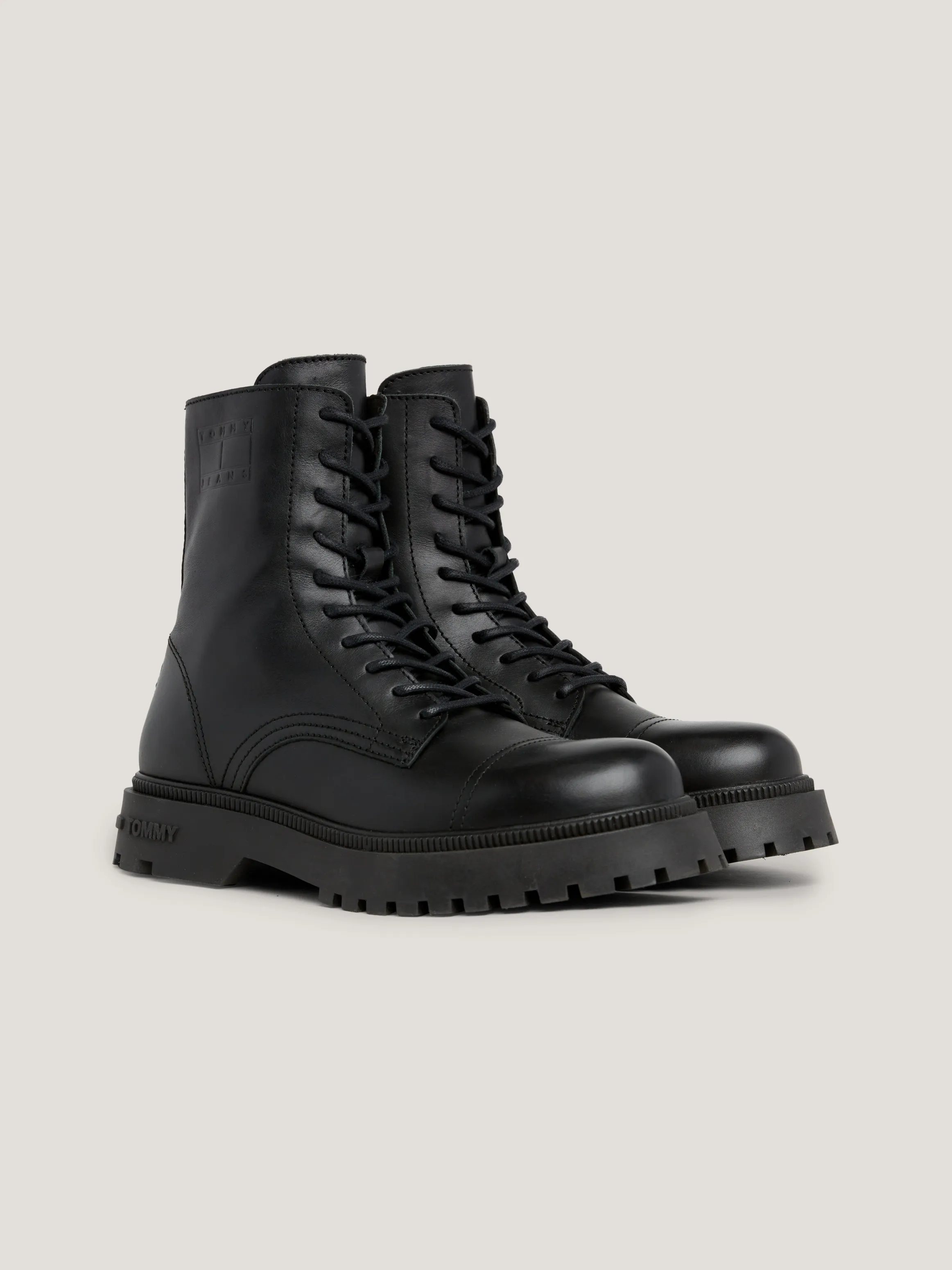 Lace-Up Cleat Debossed Logo Mid Boots | Boots | Tommy Jeans