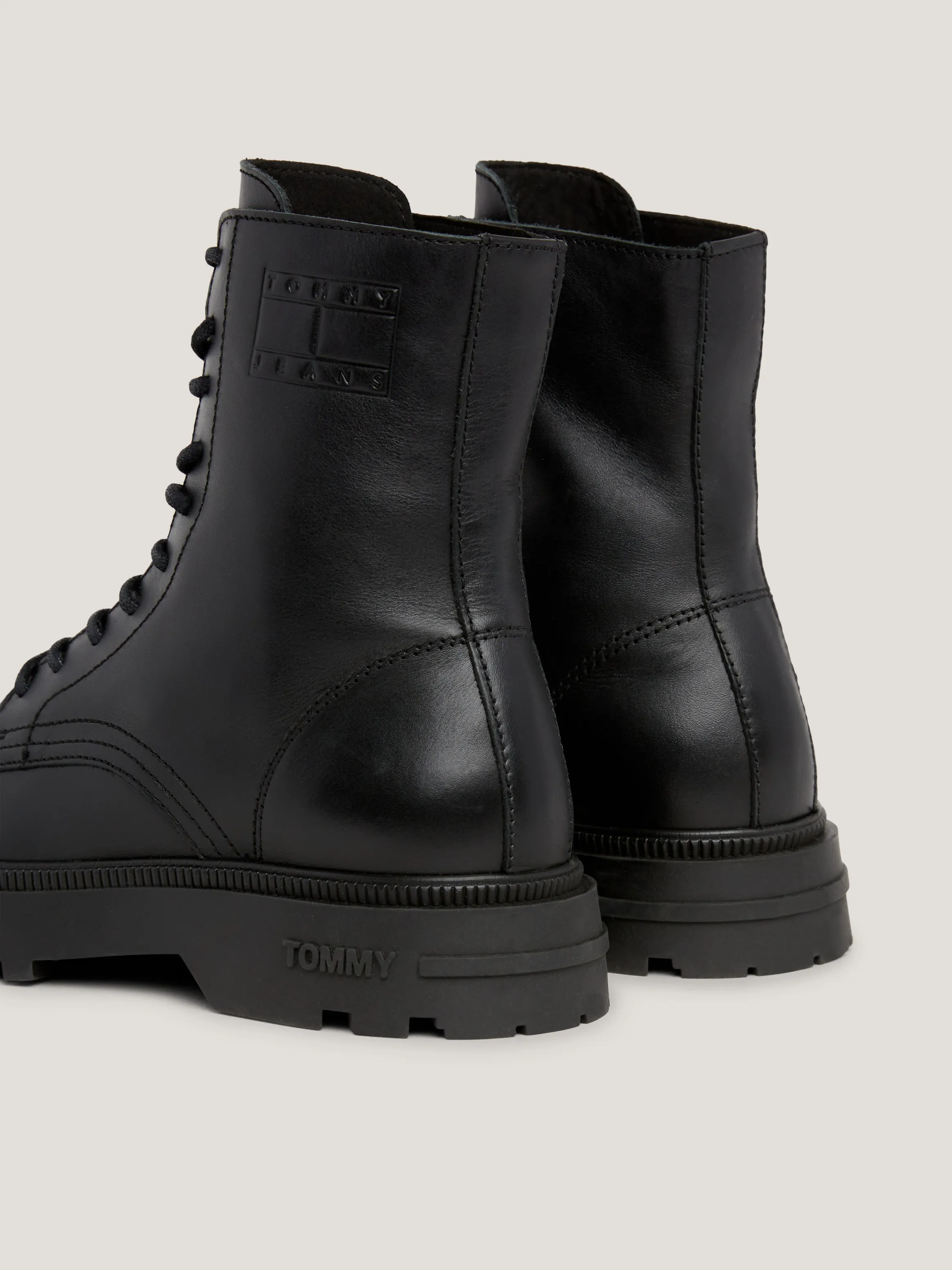 Lace-Up Cleat Debossed Logo Mid Boots | Boots | Tommy Jeans