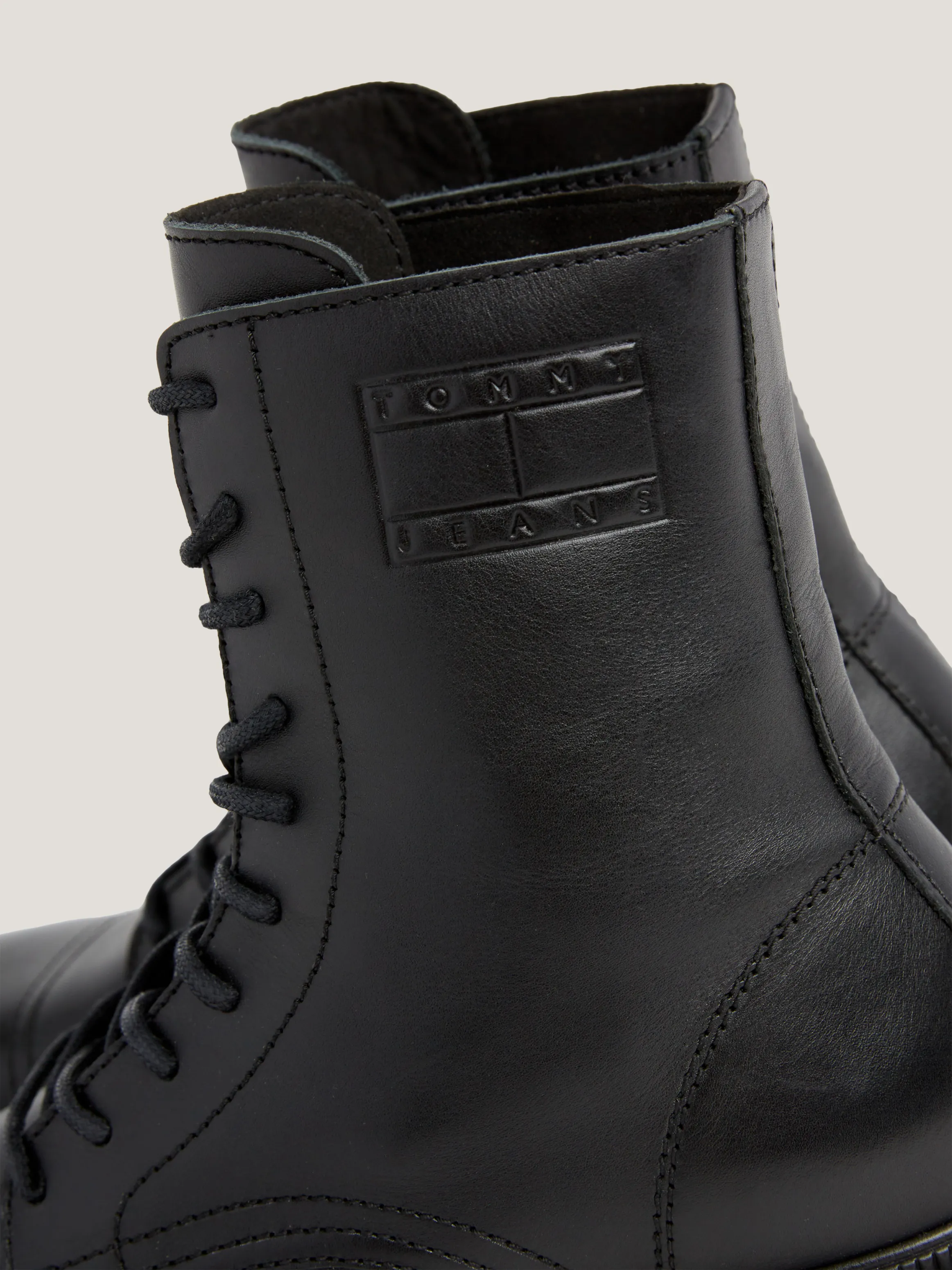 Lace-Up Cleat Debossed Logo Mid Boots | Boots | Tommy Jeans