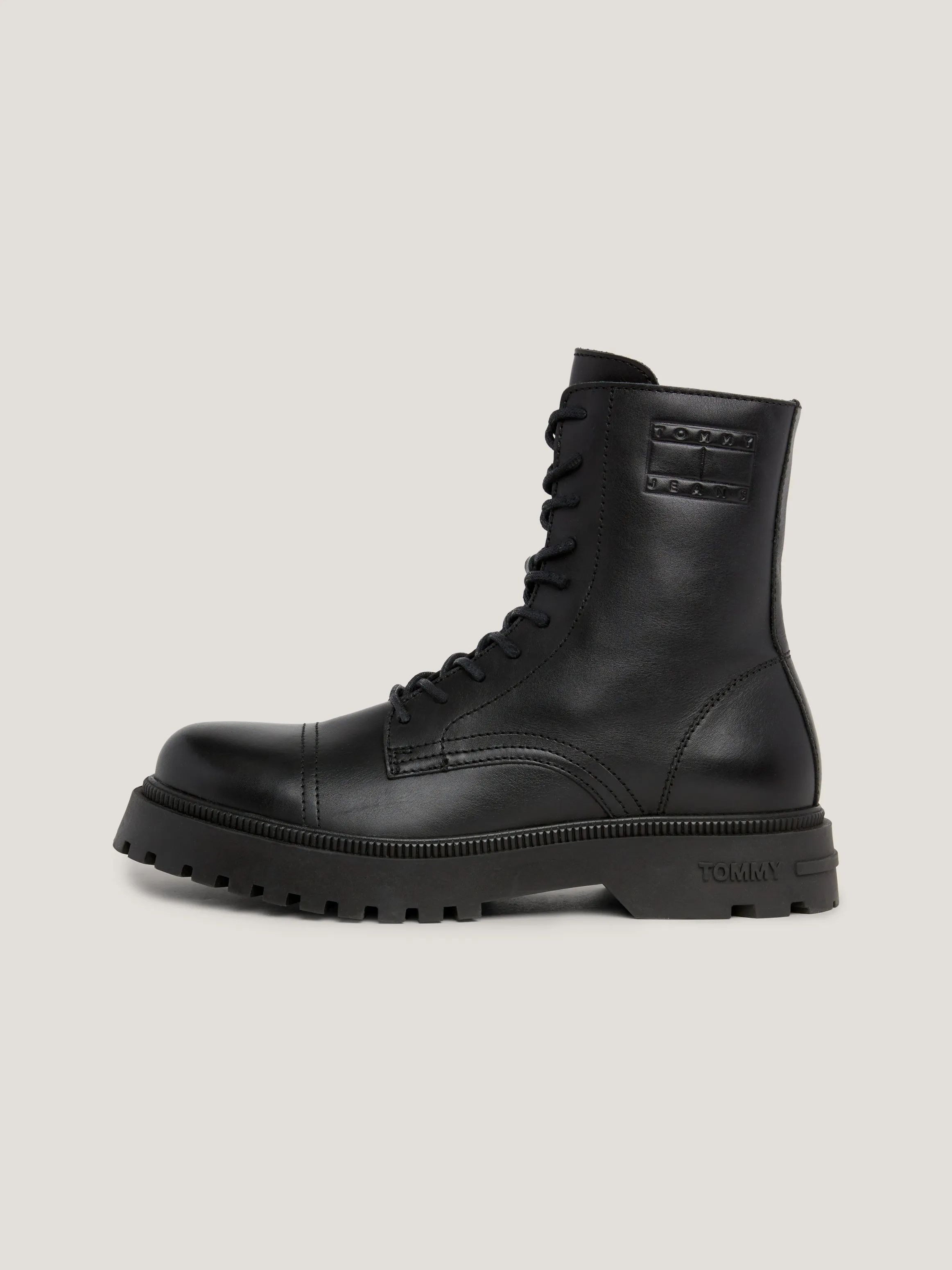 Lace-Up Cleat Debossed Logo Mid Boots | Boots | Tommy Jeans