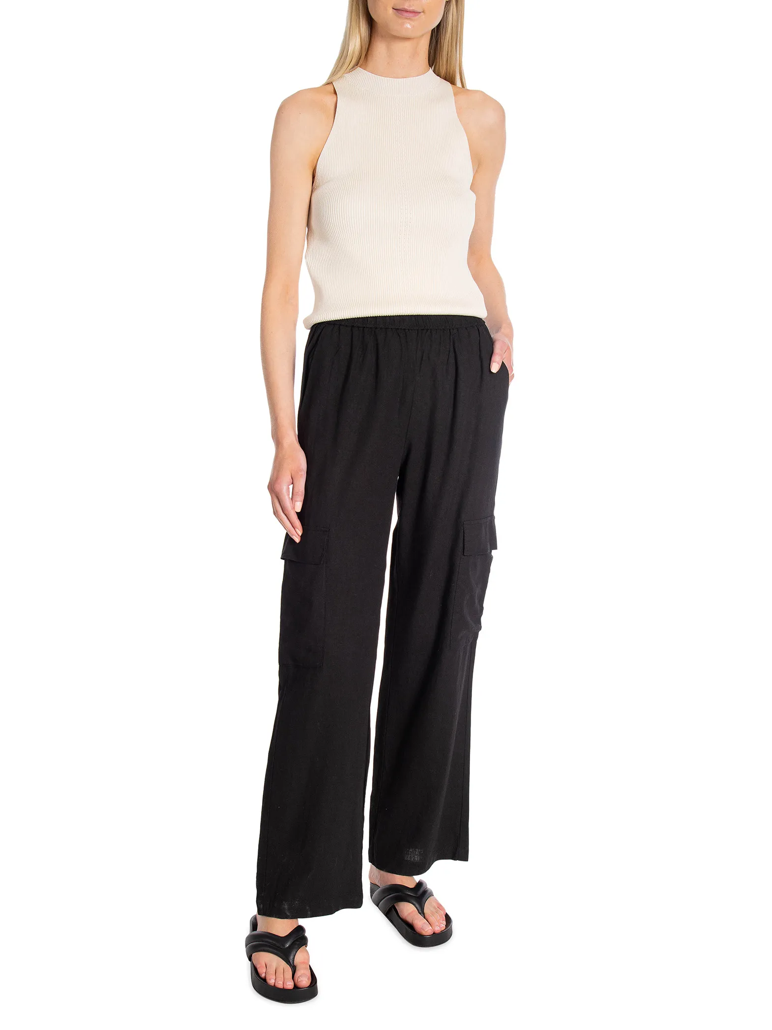 LEVETE ROOM PANTS NAJA BLACK