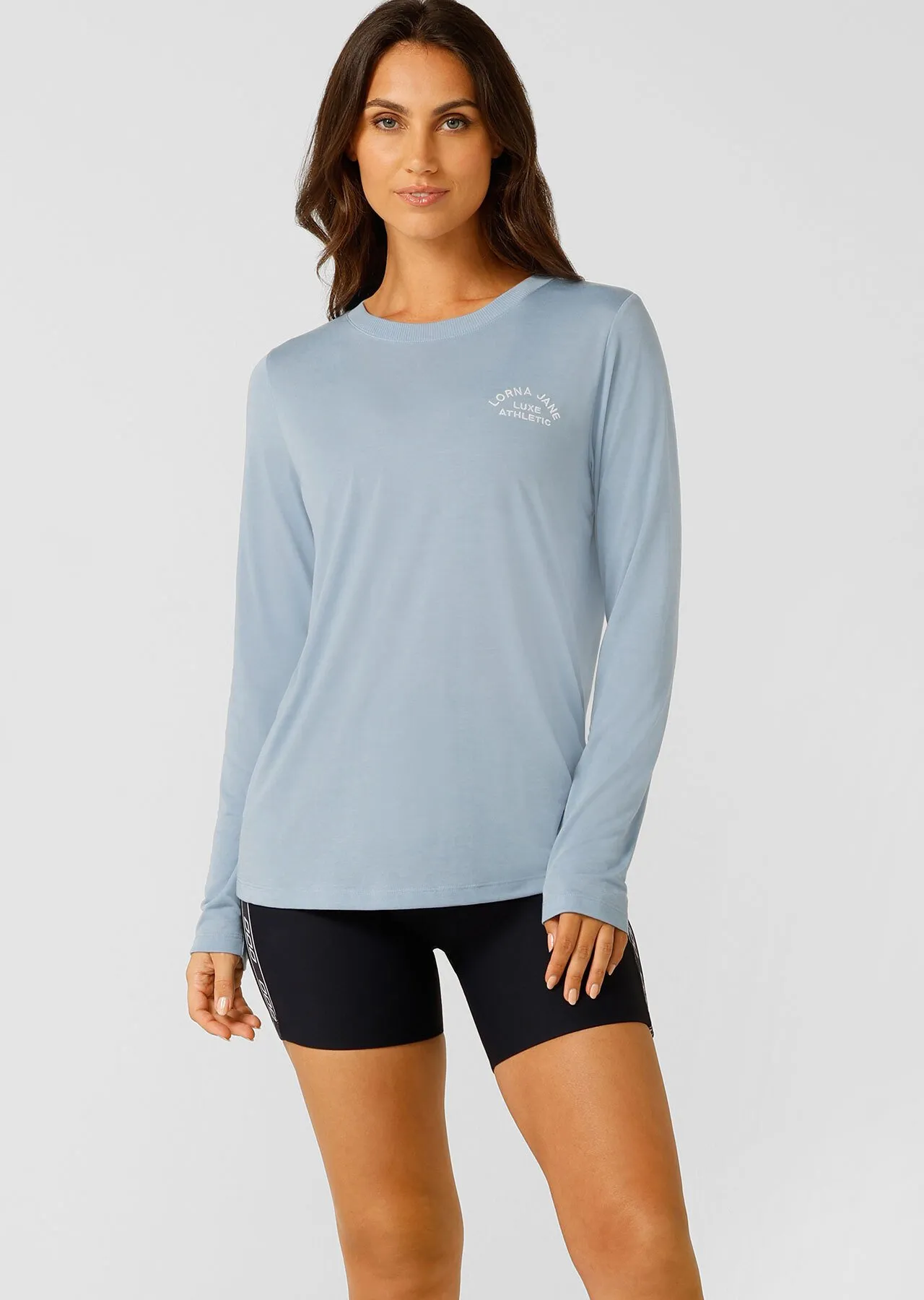 Lotus Long Sleeve Top | Blue | Jackets, Hoodies and Sweats | Lorna Jane Australia