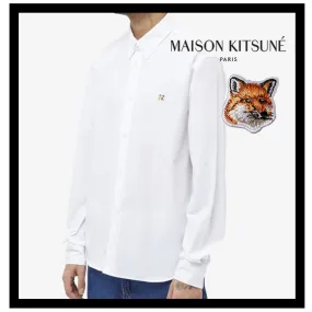 MAISON KITSUNE  |Unisex Street Style Long Sleeves Cotton Logo Designers