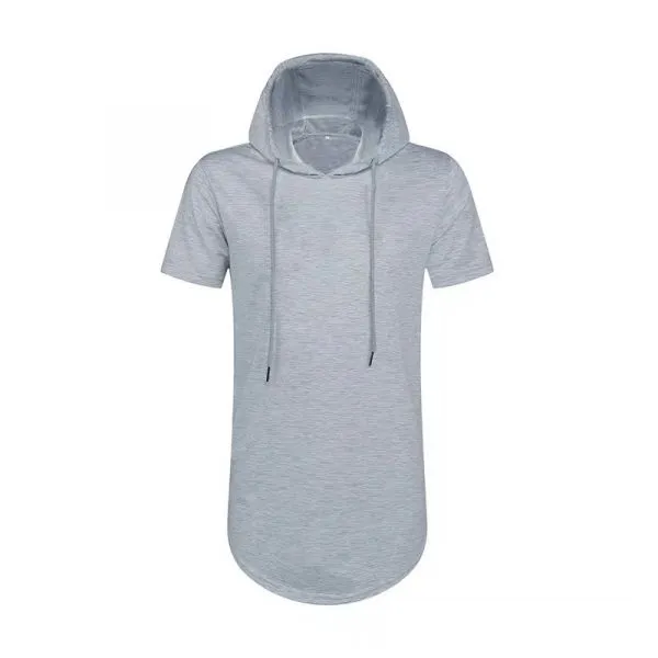 Men's hooded long cotton short sleevet-Shirt