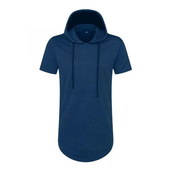 Men's hooded long cotton short sleevet-Shirt