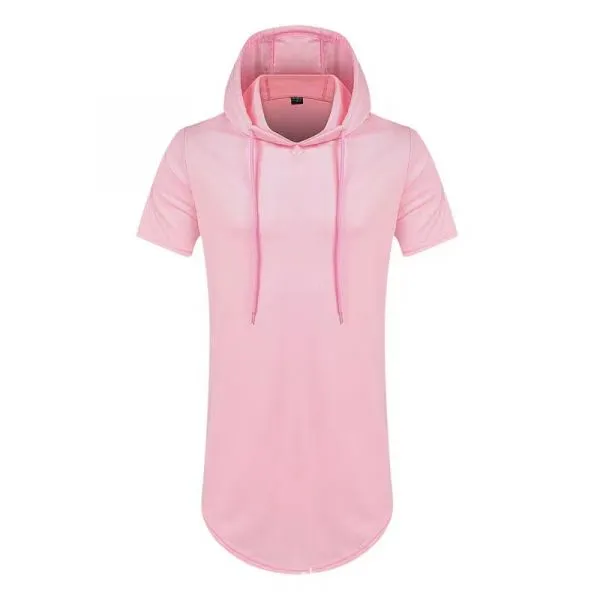 Men's hooded long cotton short sleevet-Shirt