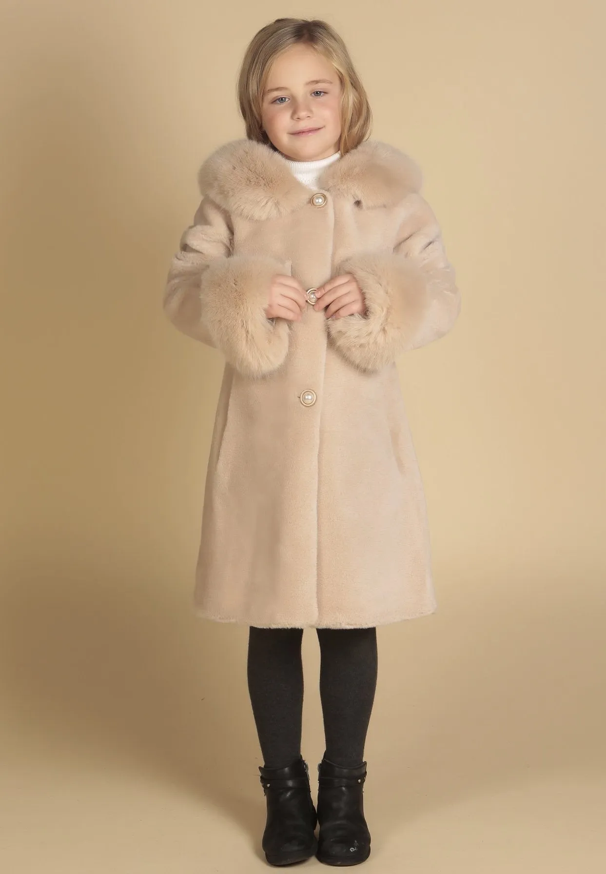 'Mini' 'Jean' Wool Coat in Cammello