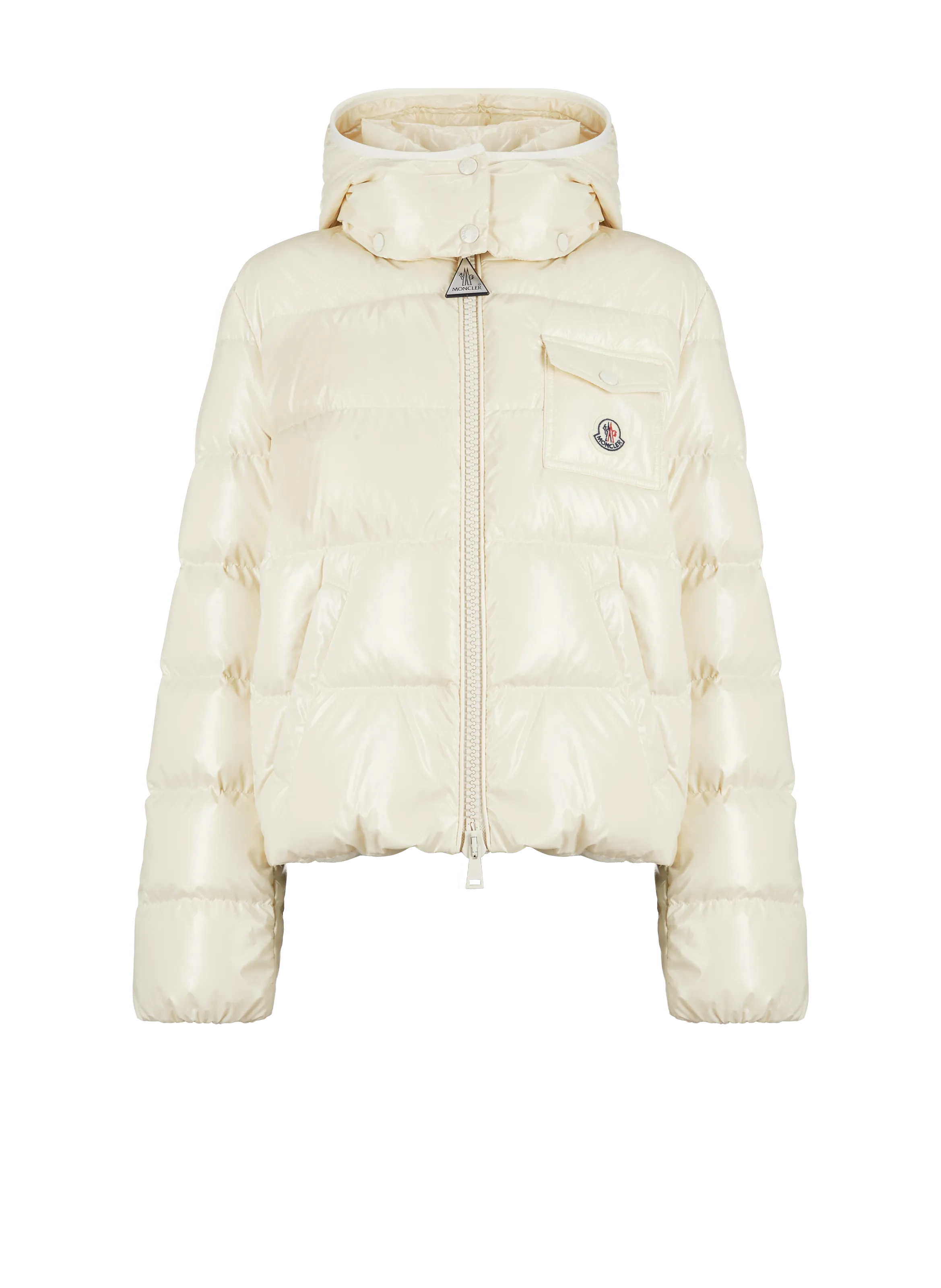 MONCLER  Down jacket with logo - Yellow