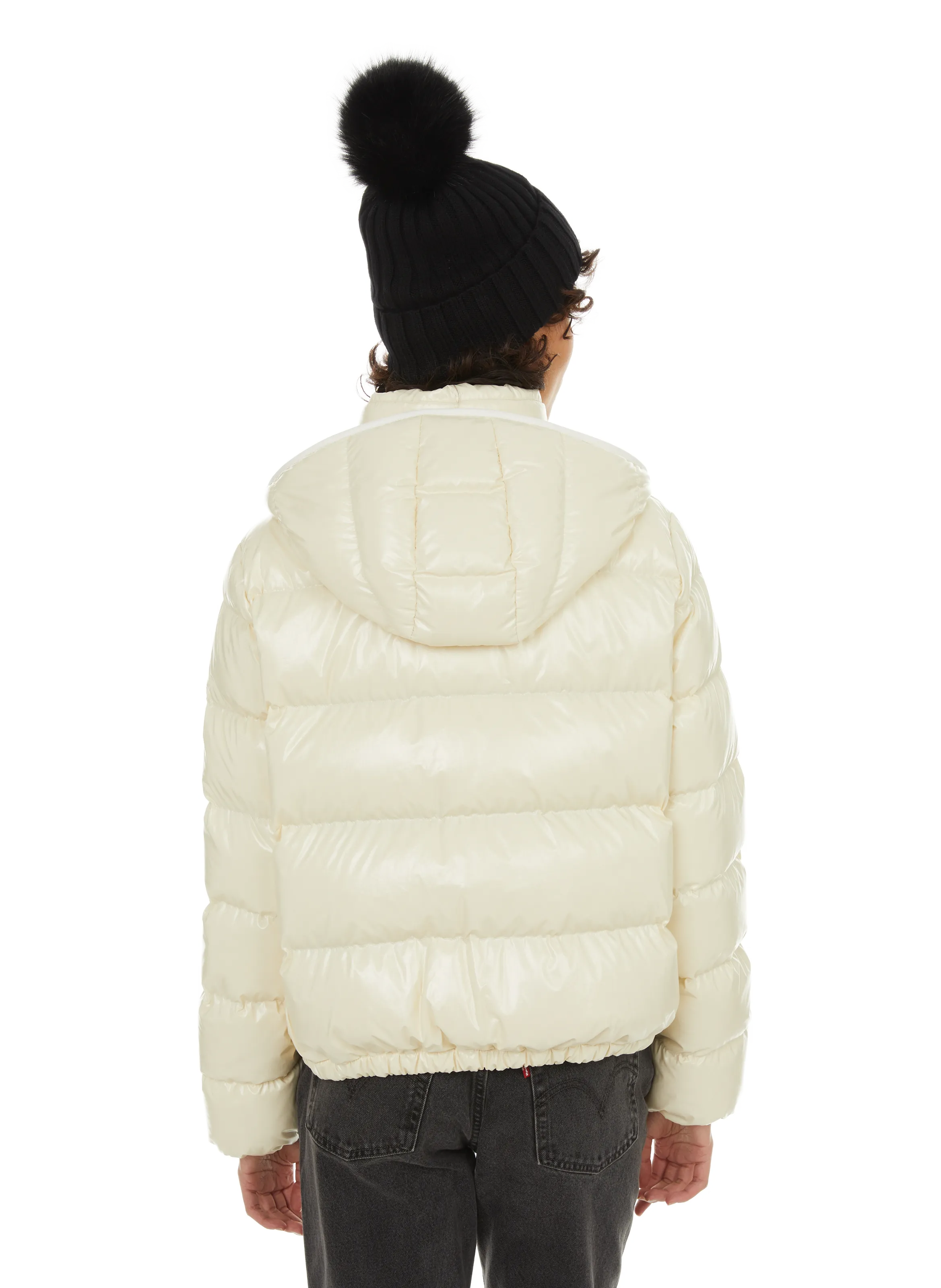 MONCLER  Down jacket with logo - Yellow