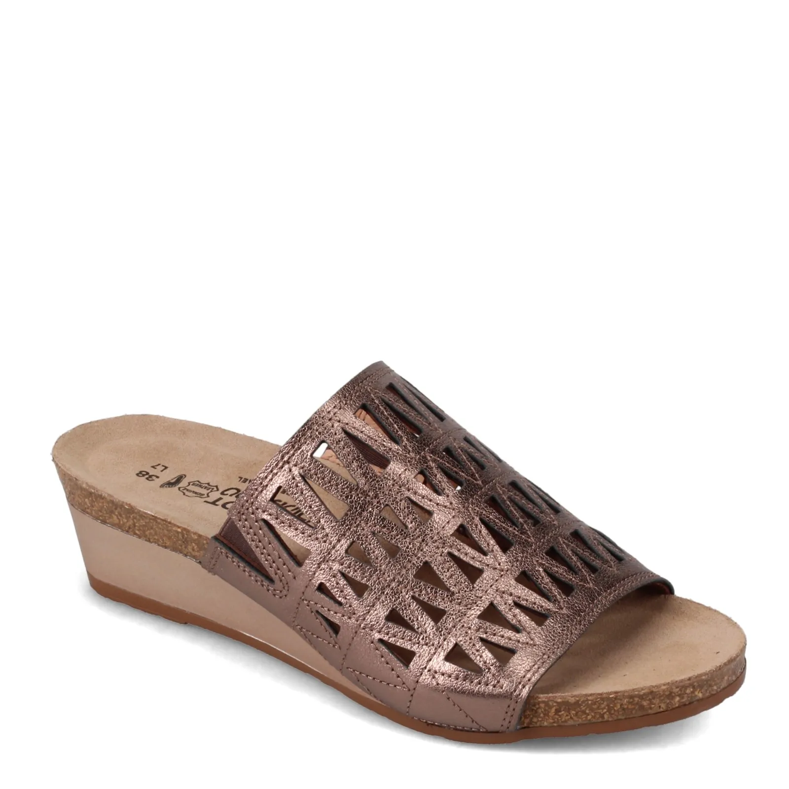 Naot Womens Crown Dressy Wedge Slide Sandal- Radiant Copper