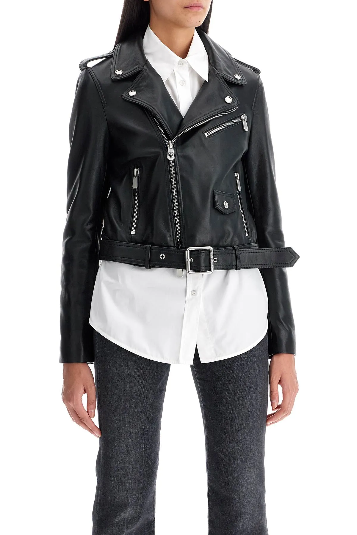 nappa leather biker jacket 103897 A21L NERO LIMOUSINE