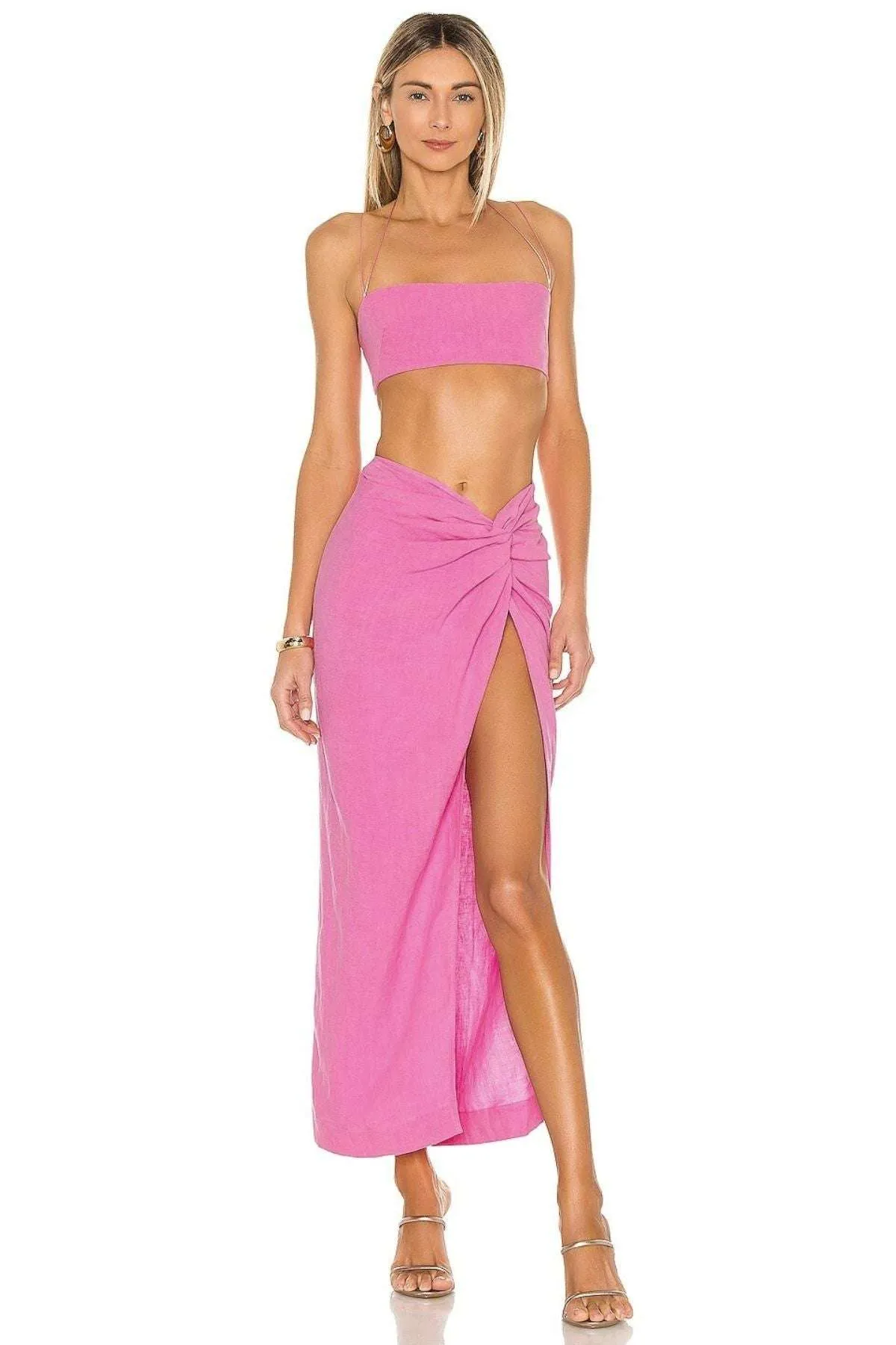 NATALIE ROLT Kaia Skirt + Kylie Crop (Pink) - RRP $440