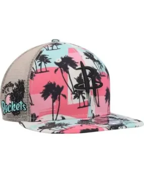 New Era Men's NBA Houston Rockets Palm Trees 9FIFTY Trucker Snapback Hat