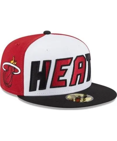 New Era Men's NBA White/Black Miami Heat Back Half 9FIFTY Fitted Hat