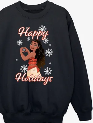 NW2 Moana Happy Holidays Heart Kids Black Sweatshirt | Sweatshirts & Hoodies | George at ASDA