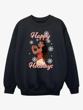 NW2 Moana Happy Holidays Heart Kids Black Sweatshirt | Sweatshirts & Hoodies | George at ASDA