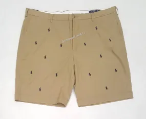 Nwt Polo Ralph Lauren Khaki Allover Print Small Pony Stretch Classic Fit Shorts