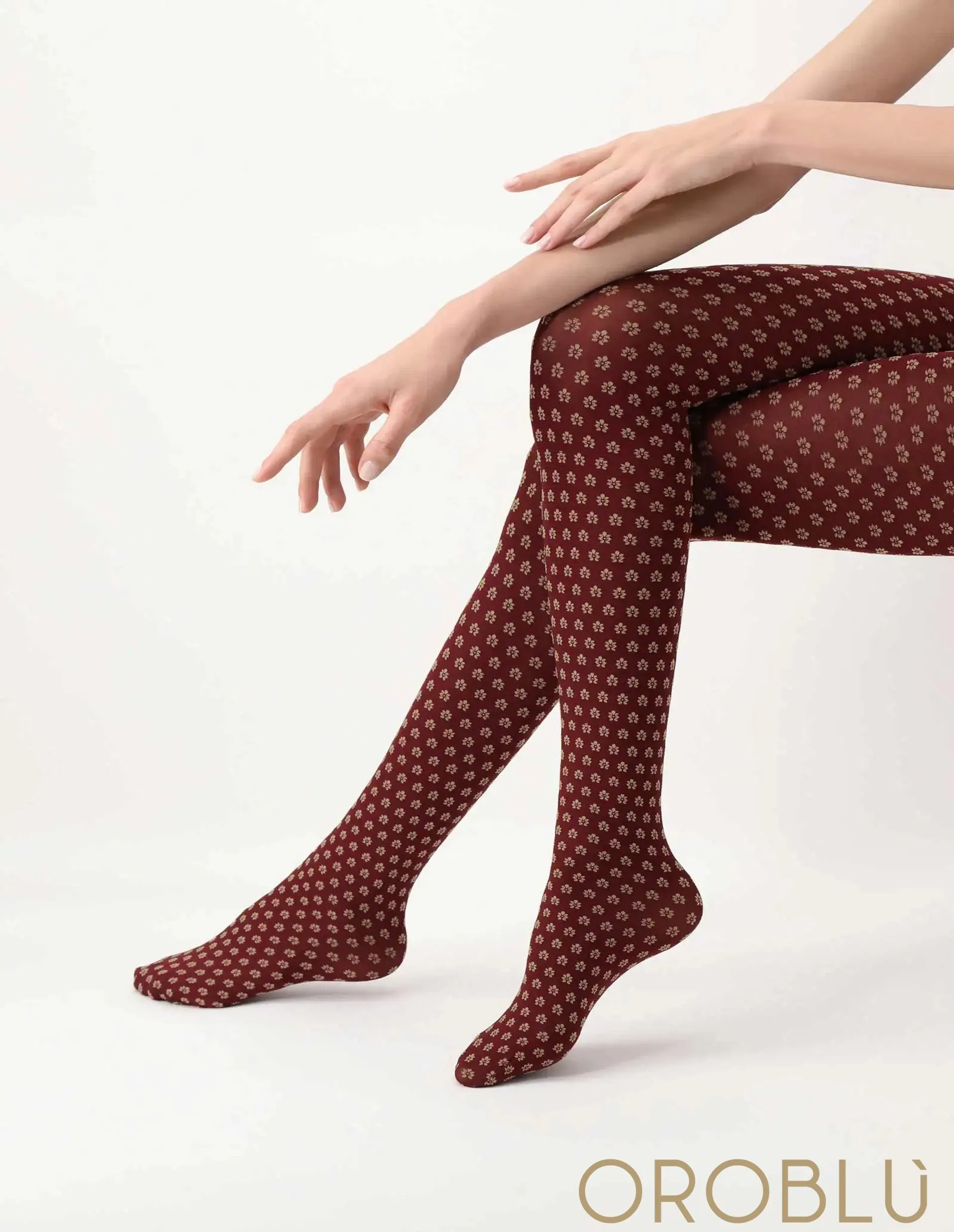 Oroblu Little Flower Tights Bordeaux