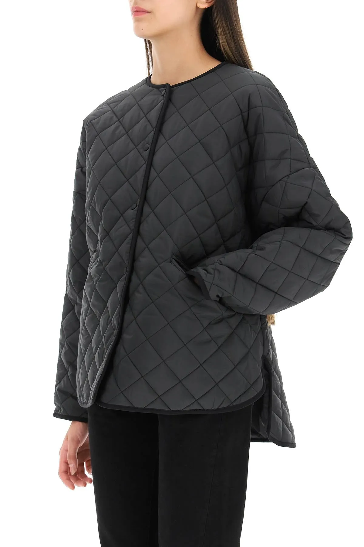 quilted boxy jacket 211 177 732 BLACK