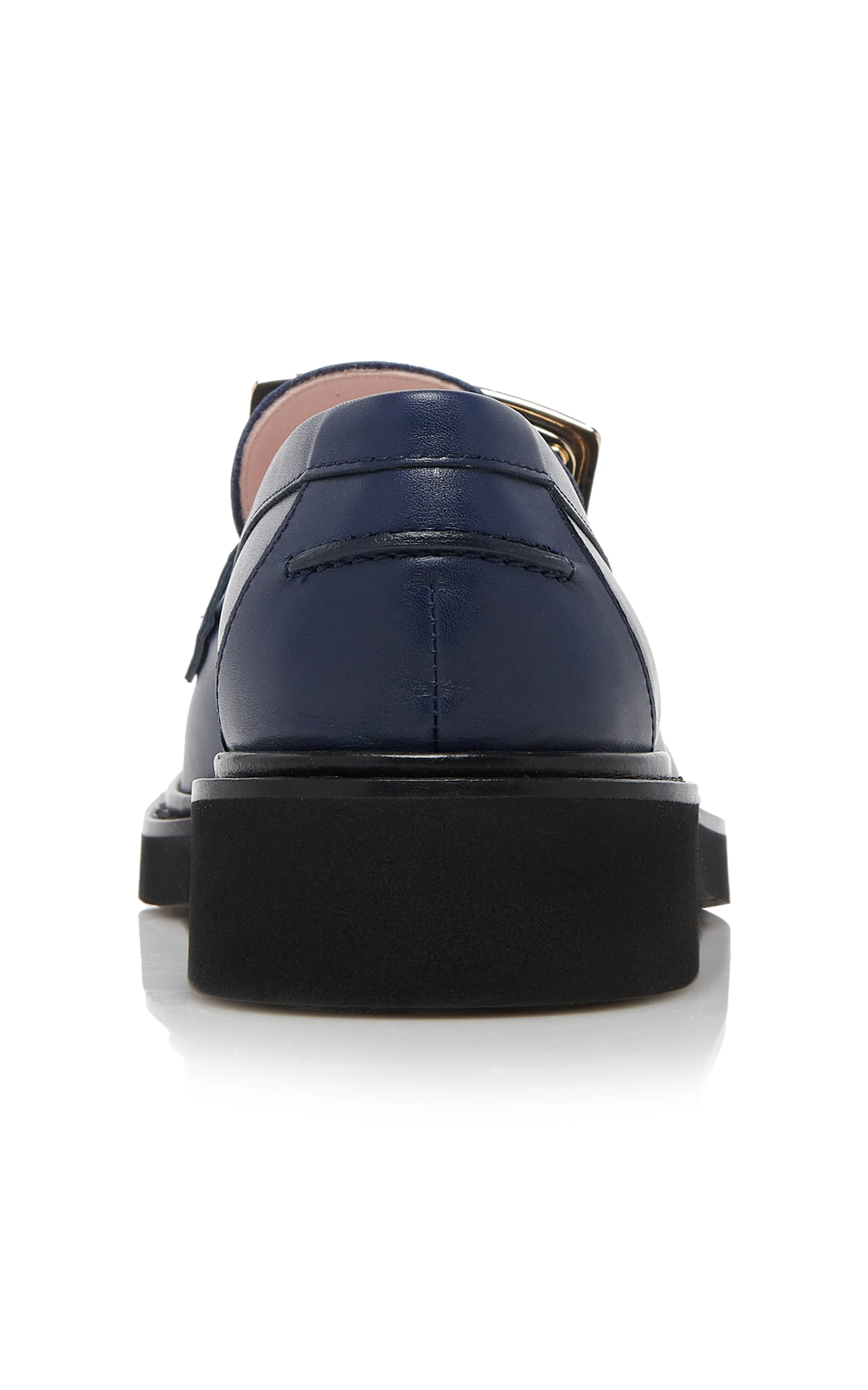 Roger Vivier Viv Rangers Buckle Leather Loafers