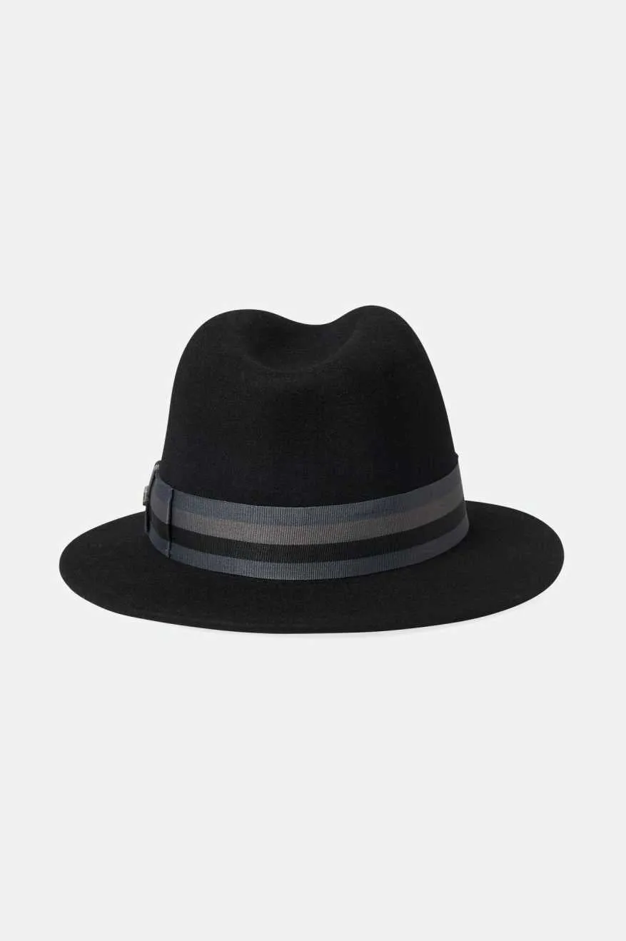 Roma Fedora - Black/Grey Charcoal