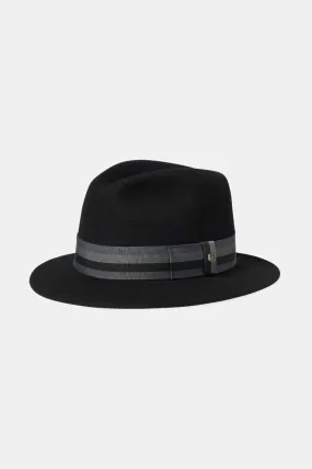 Roma Fedora - Black/Grey Charcoal