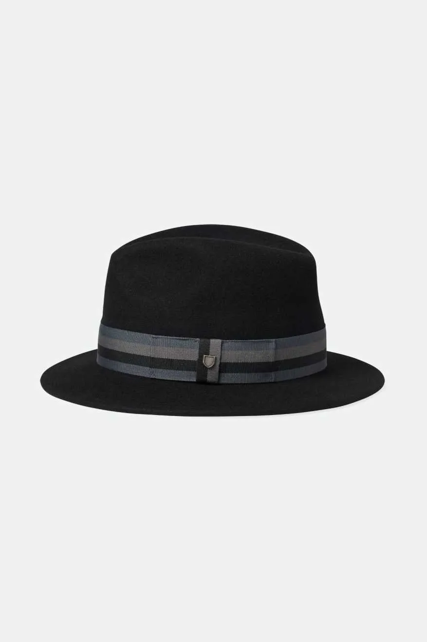 Roma Fedora - Black/Grey Charcoal