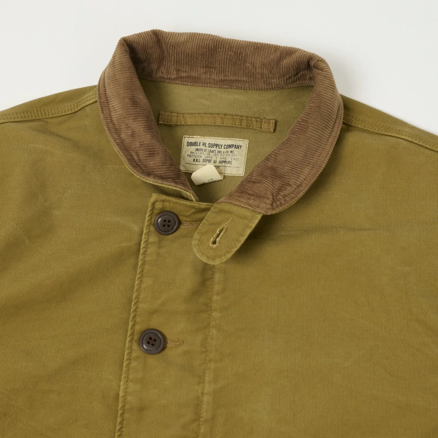 RRL Corduroy-Collar Deck Jacket - Khaki