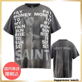 Saint Mxxxxxx  |Street Style Cotton Short Sleeves Logo T-Shirts