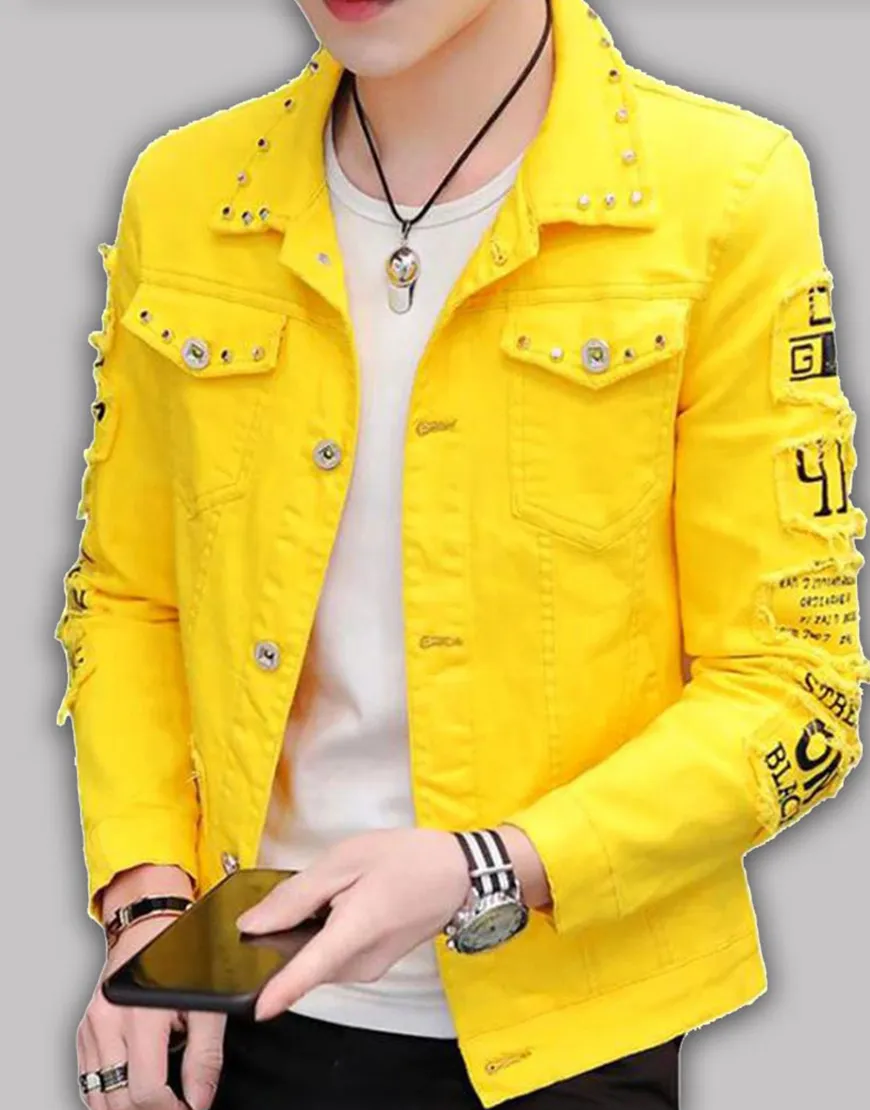 School Ruined My Uff Yellow Denim Jacket | New Arrivals 2021 | Ujackets