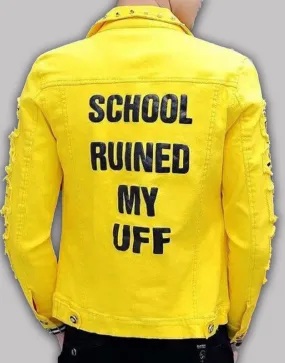 School Ruined My Uff Yellow Denim Jacket | New Arrivals 2021 | Ujackets