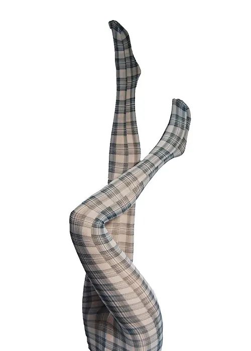 Silky Tattoo Tartan Tights ()