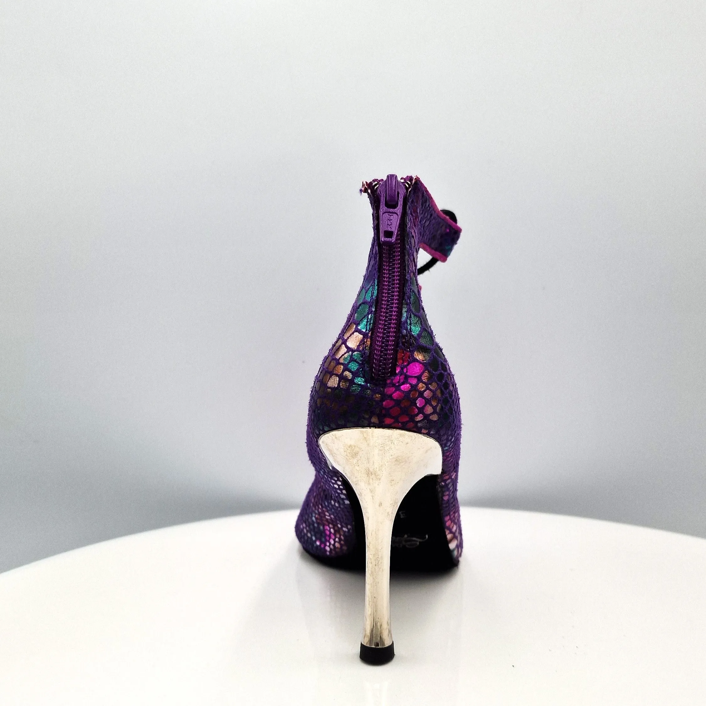 Spica Snake Violet Wide Heel 7.5cm