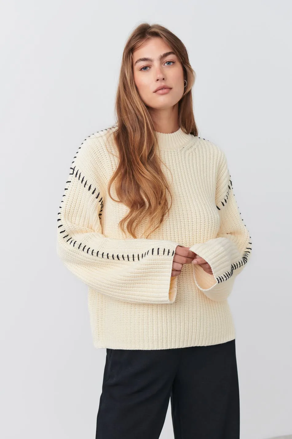 Stitch knitted sweater