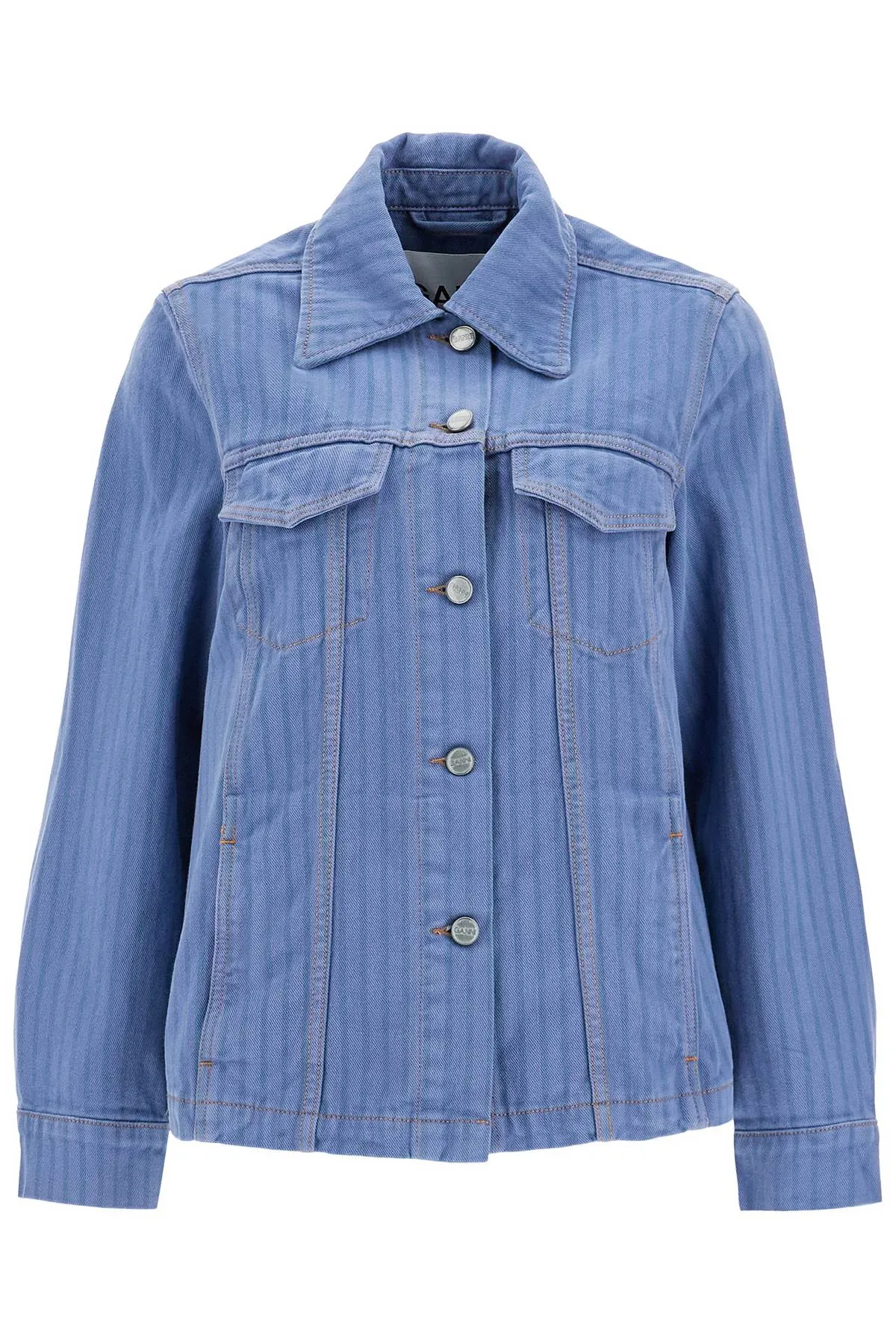 striped overdyed denim jacket J1522 COUNTRY BLUE