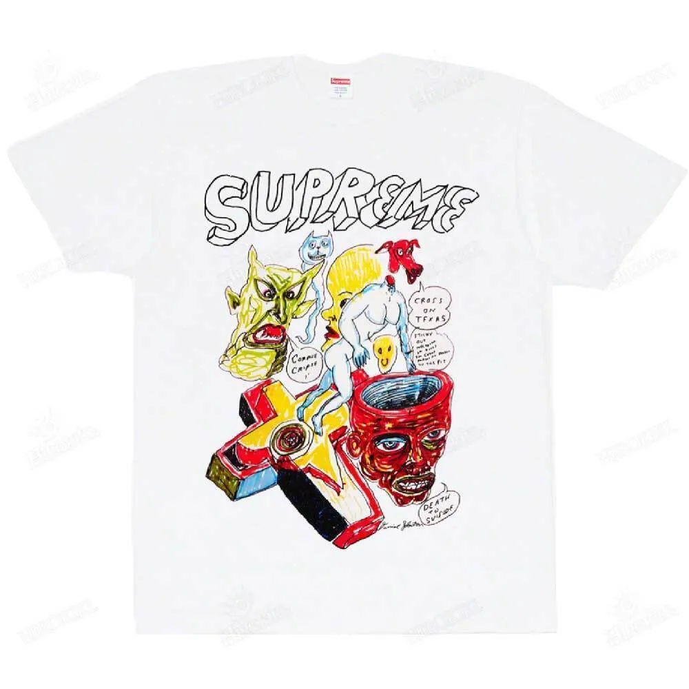 Supreme  |Unisex Street Style Collaboration Logo Skater Style T-Shirts