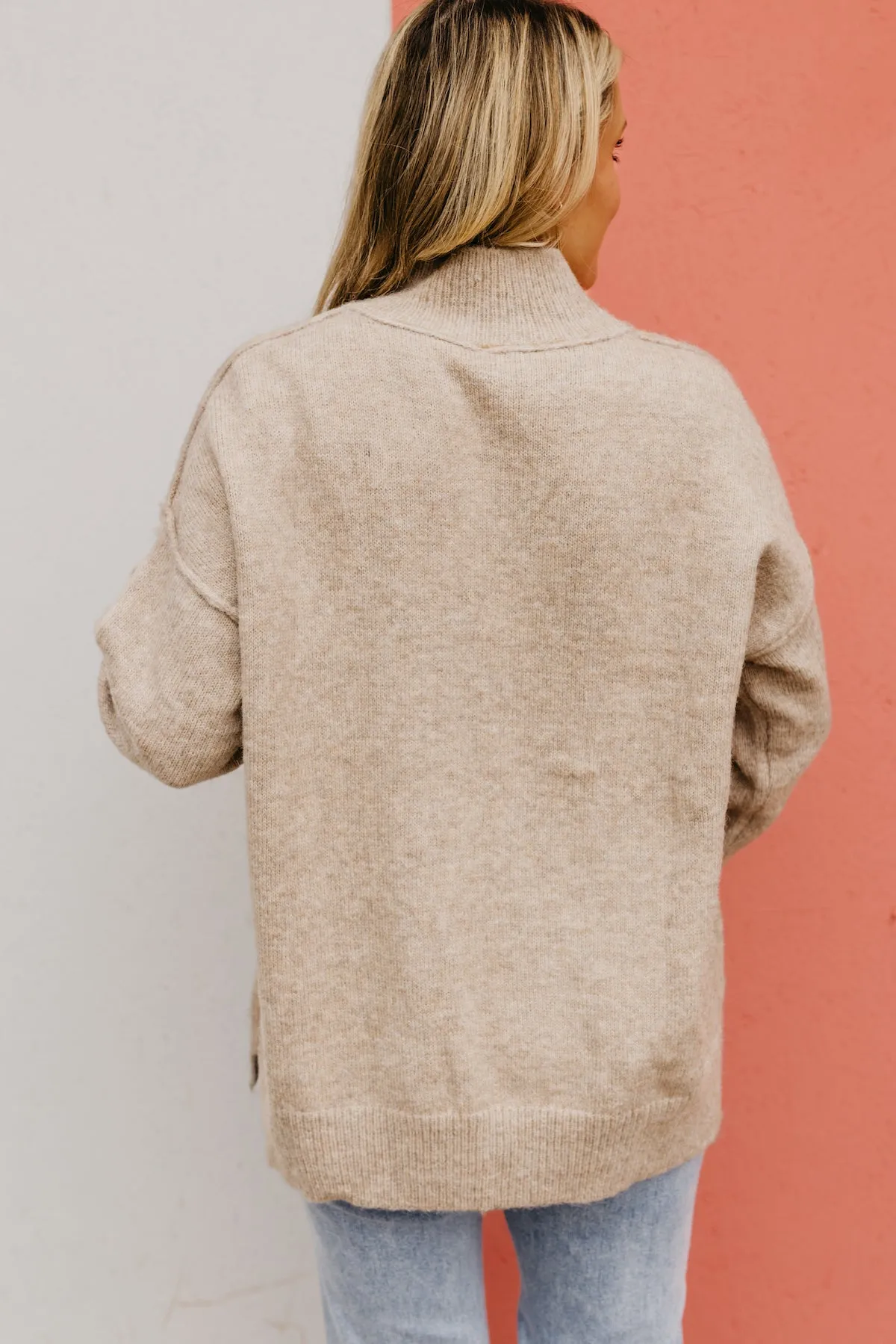 The Ayden Mock Neck Reverse Seam Sweater