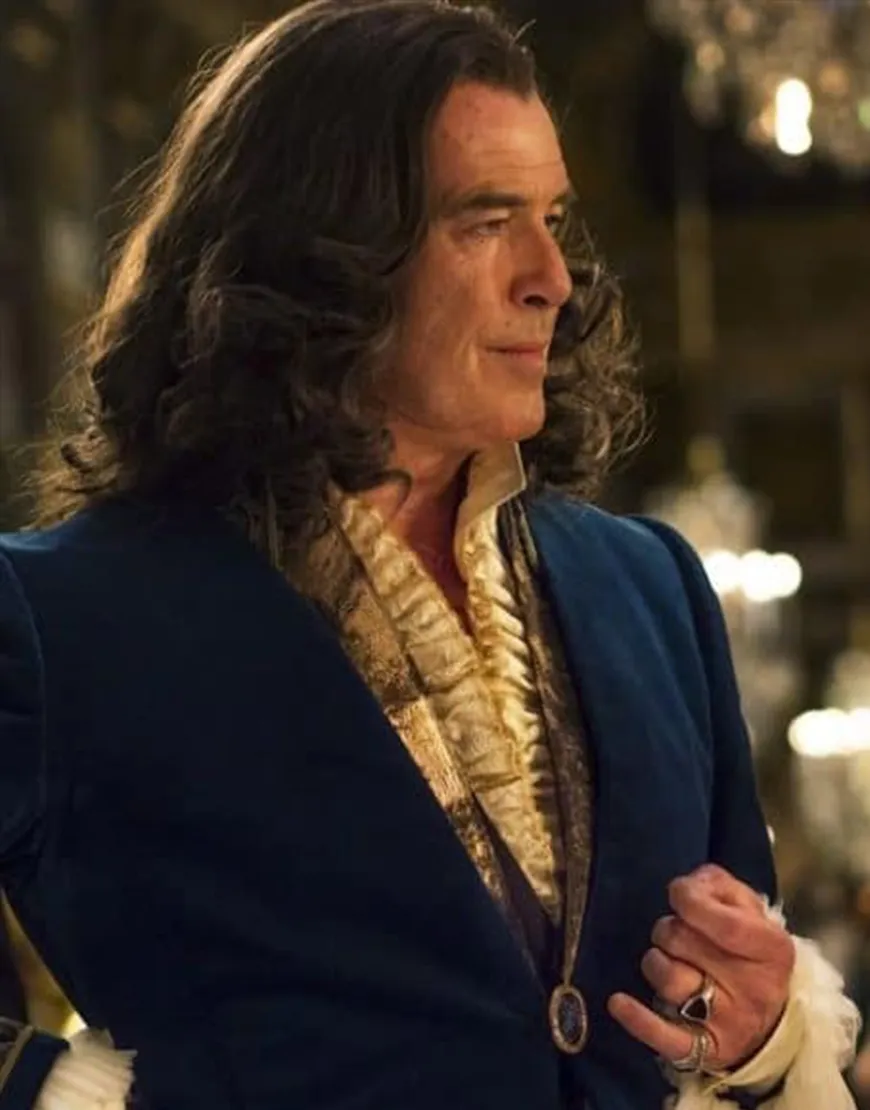 The King's Daughter 2022 Pierce Brosnan Blue Coat | King Louis XIV Coat