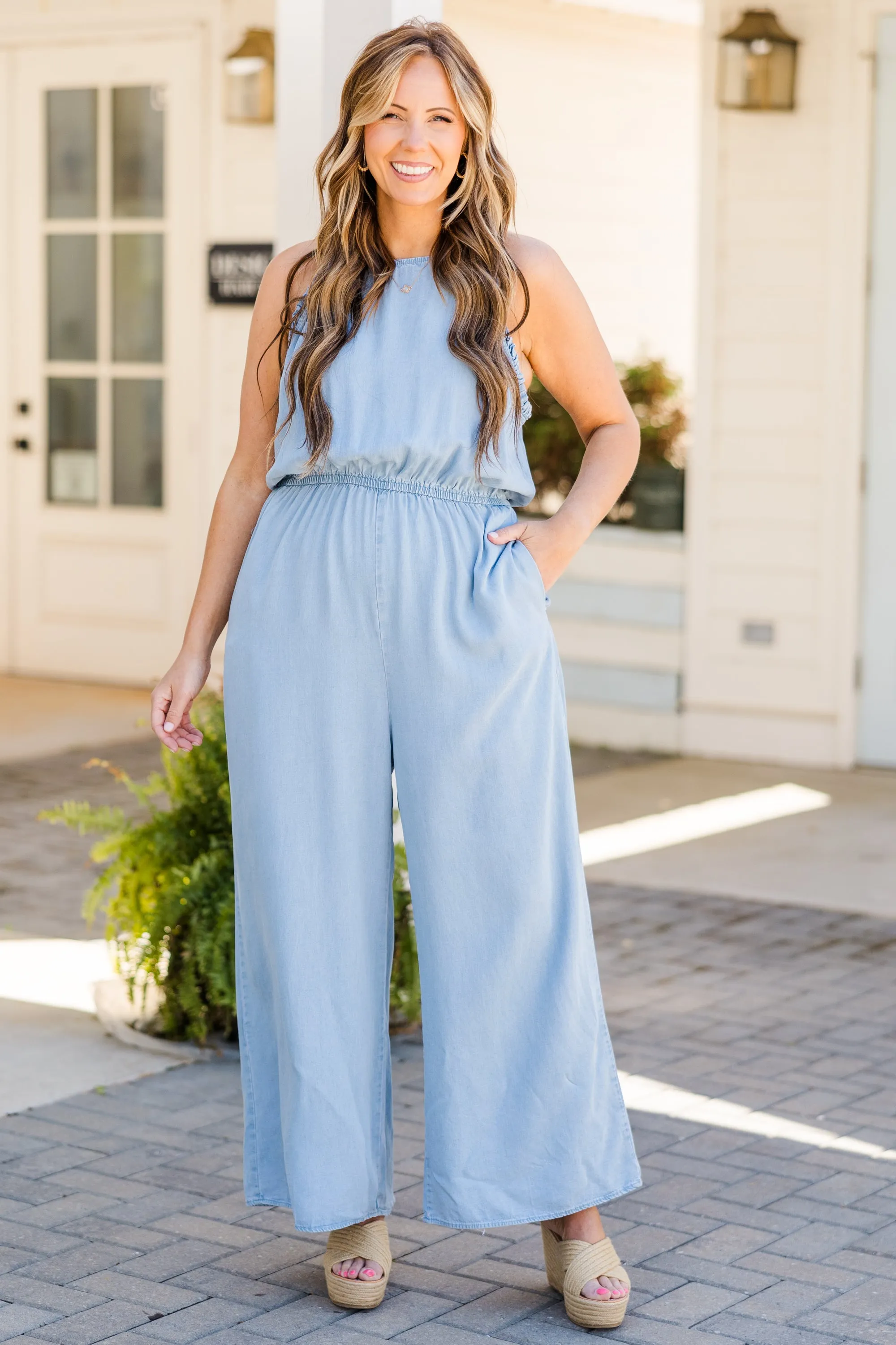 Timeless Beauty Jumpsuit, Light Wash