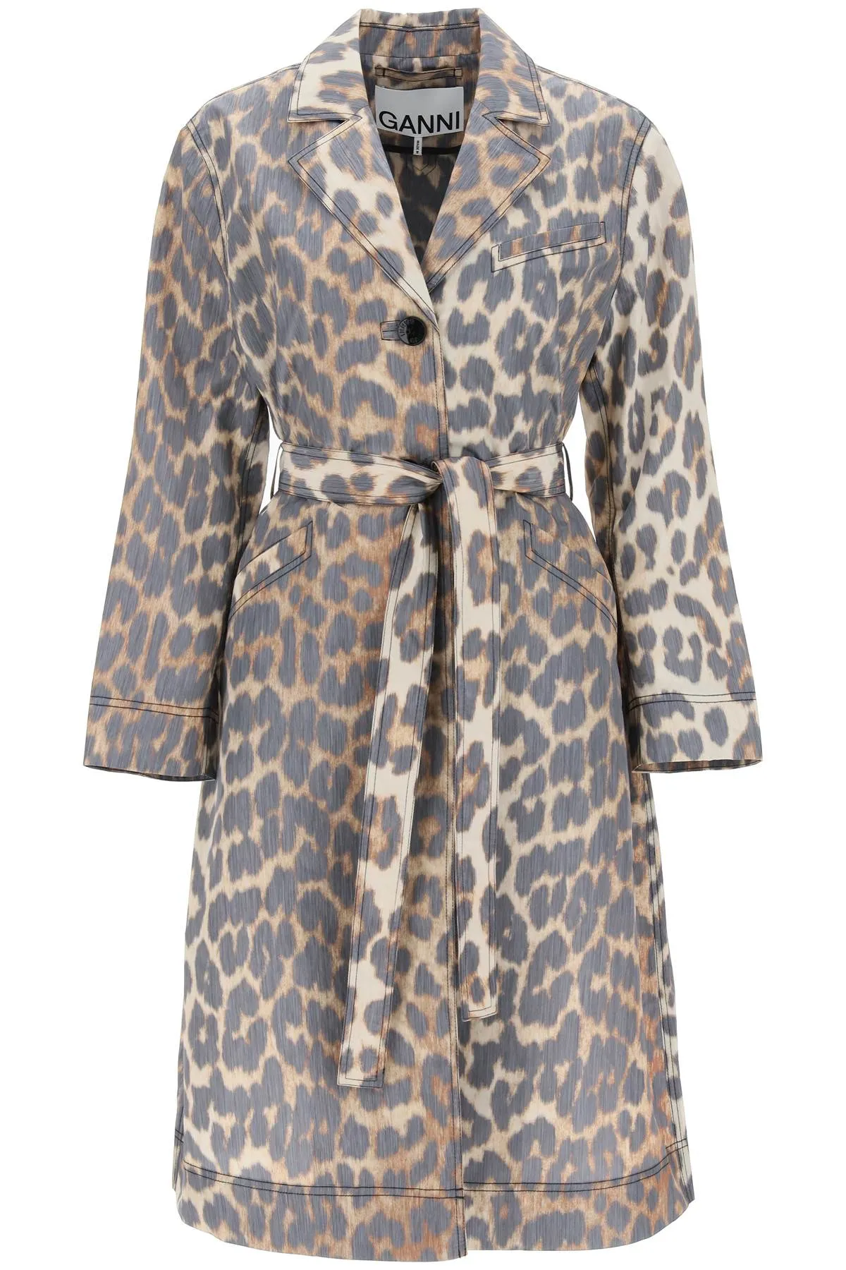 Trench Coat In Leopard Faille