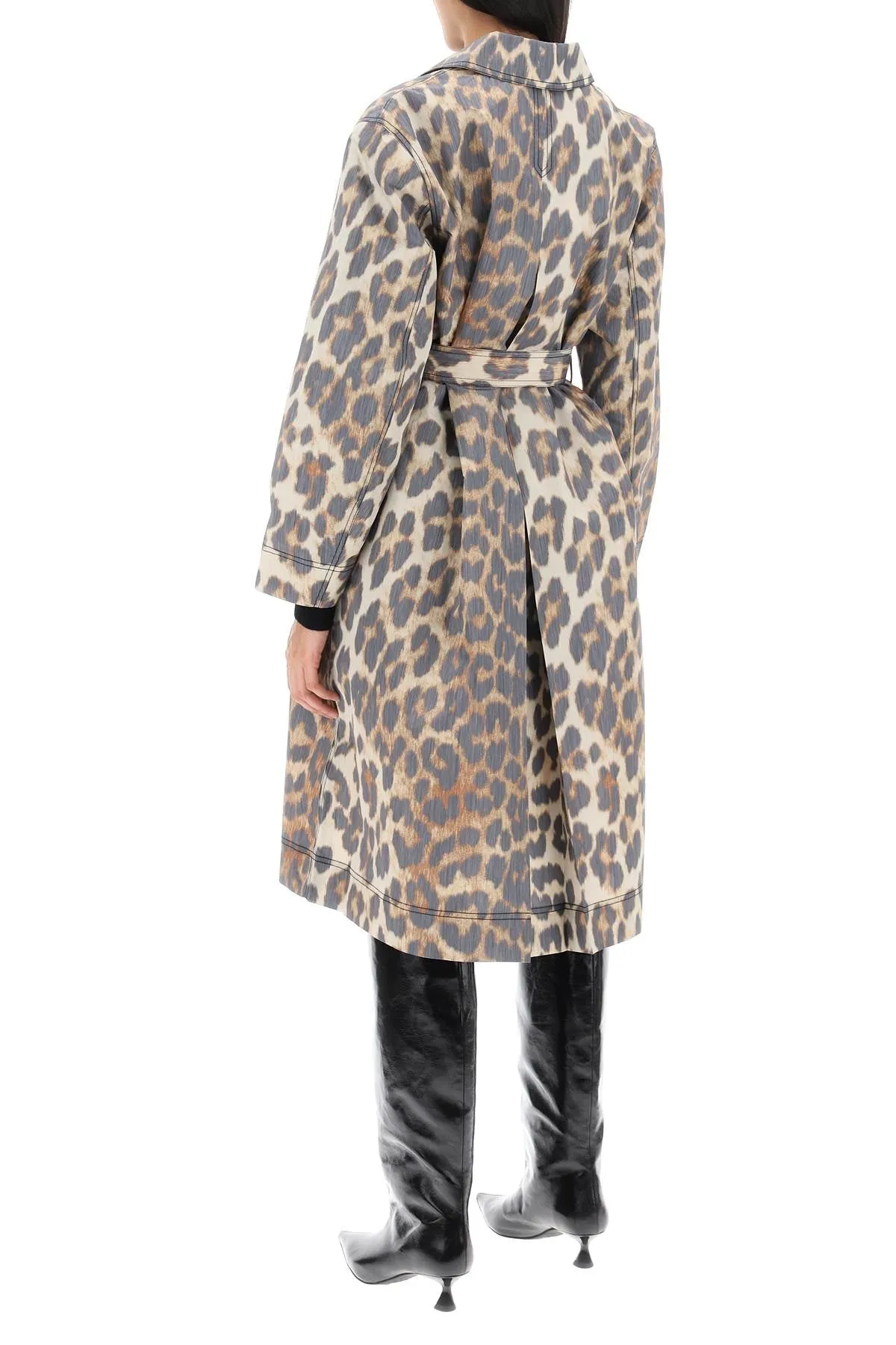 Trench Coat In Leopard Faille