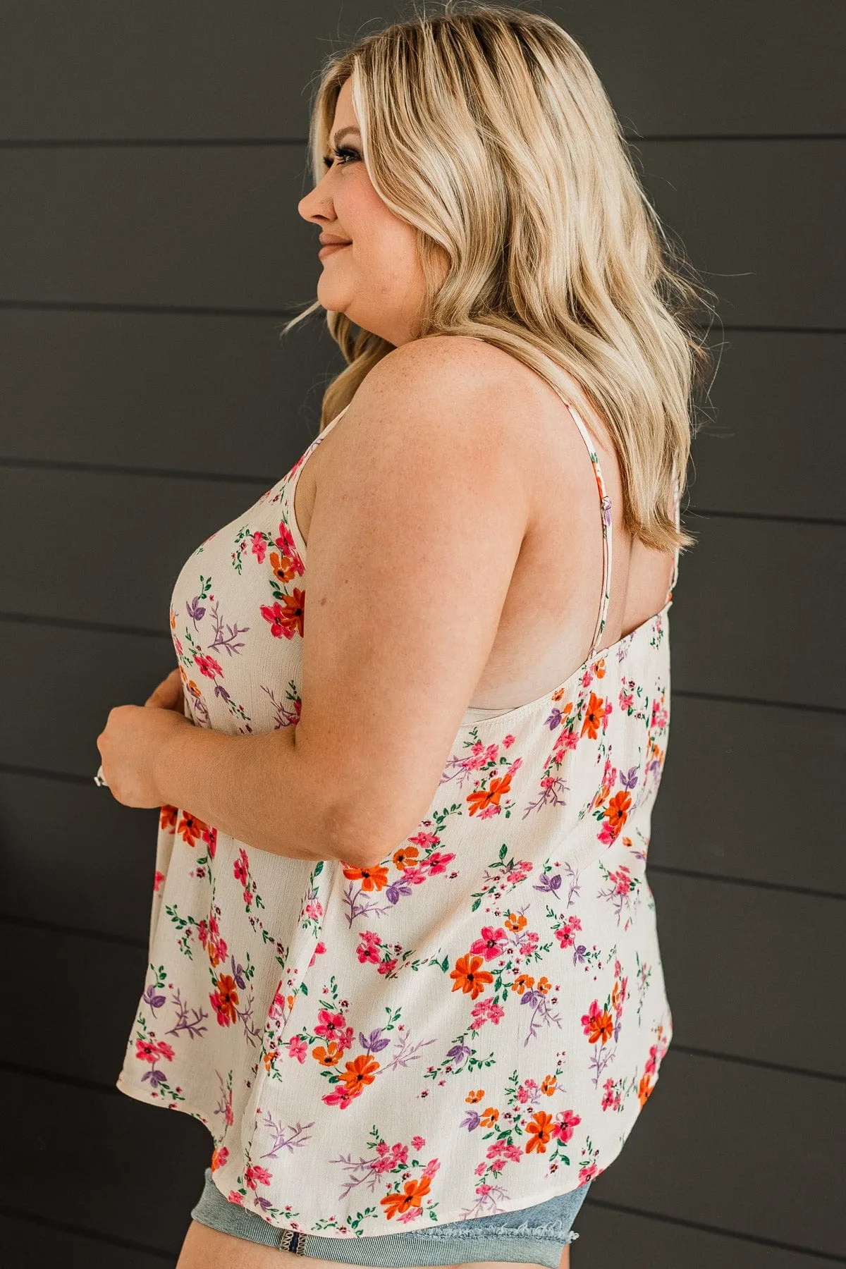 Up For Fun Floral Tank Top- Ivory