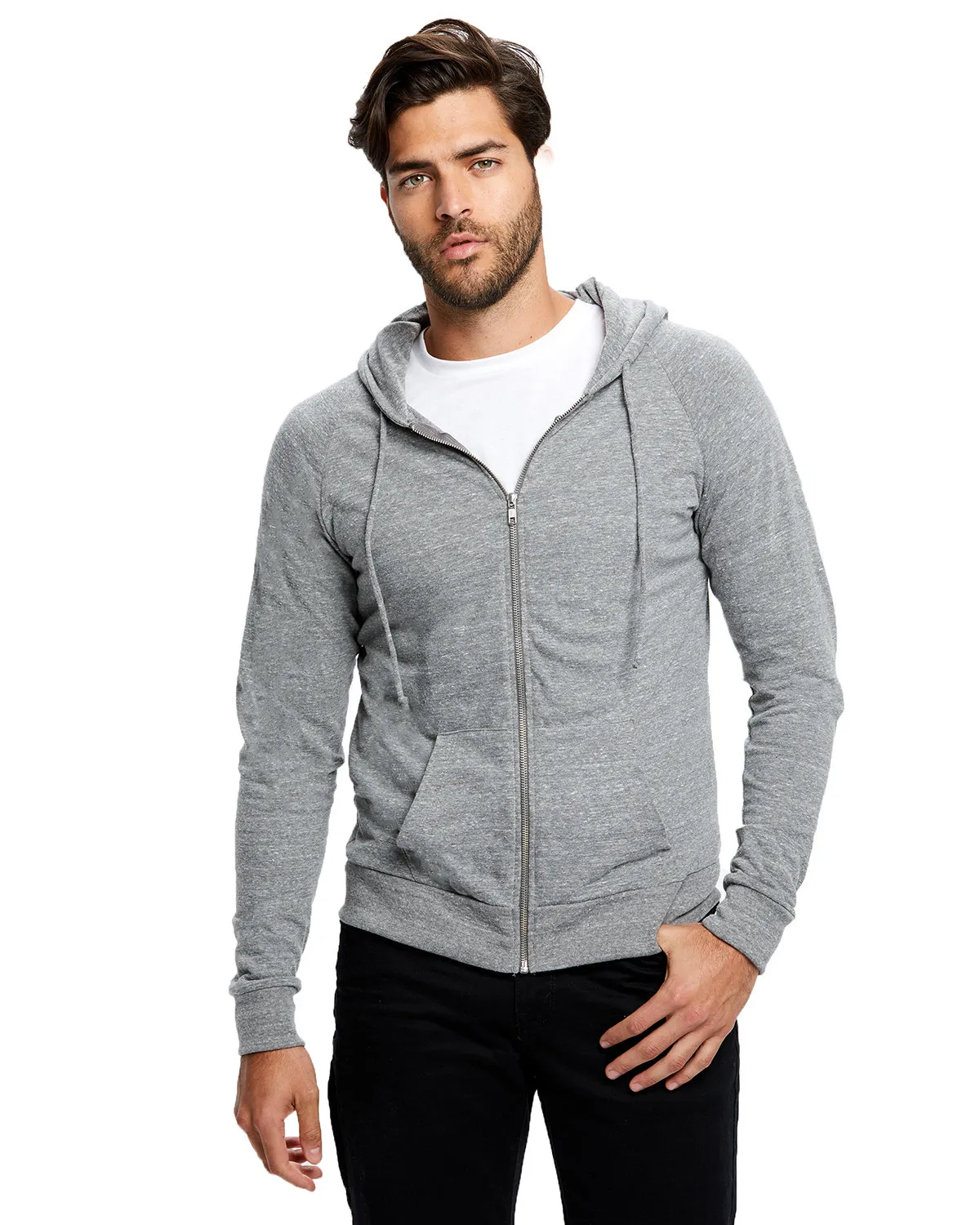 US655 US Blanks Unisex Tri-Blend Zip Hoodie SKU: US655