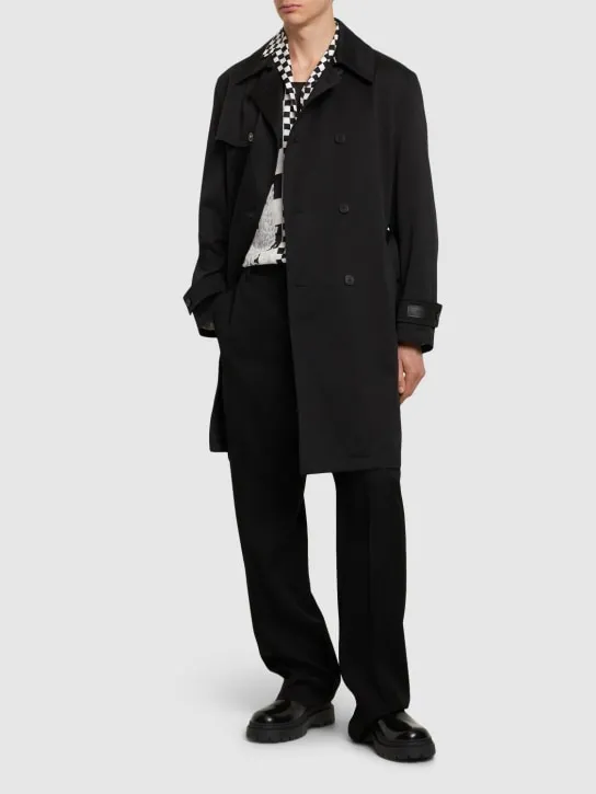 Versace   Cotton gabardine trench coat 