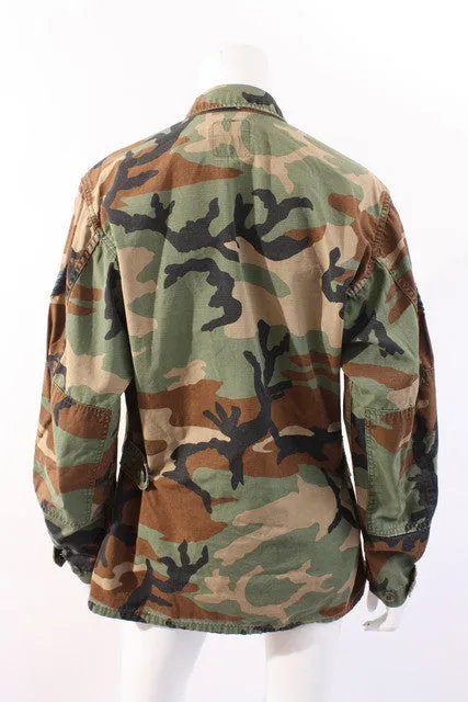 Vintage Camouflage Jacket with Patches