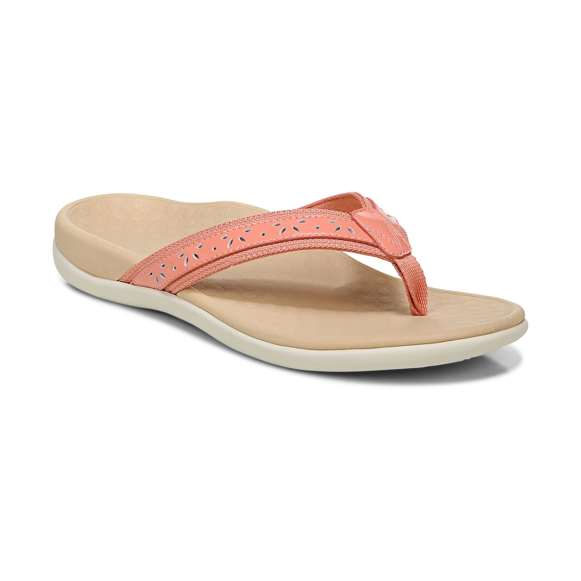 Vionic Womens Casandra Flip Flop Sandal- Terra Cotta