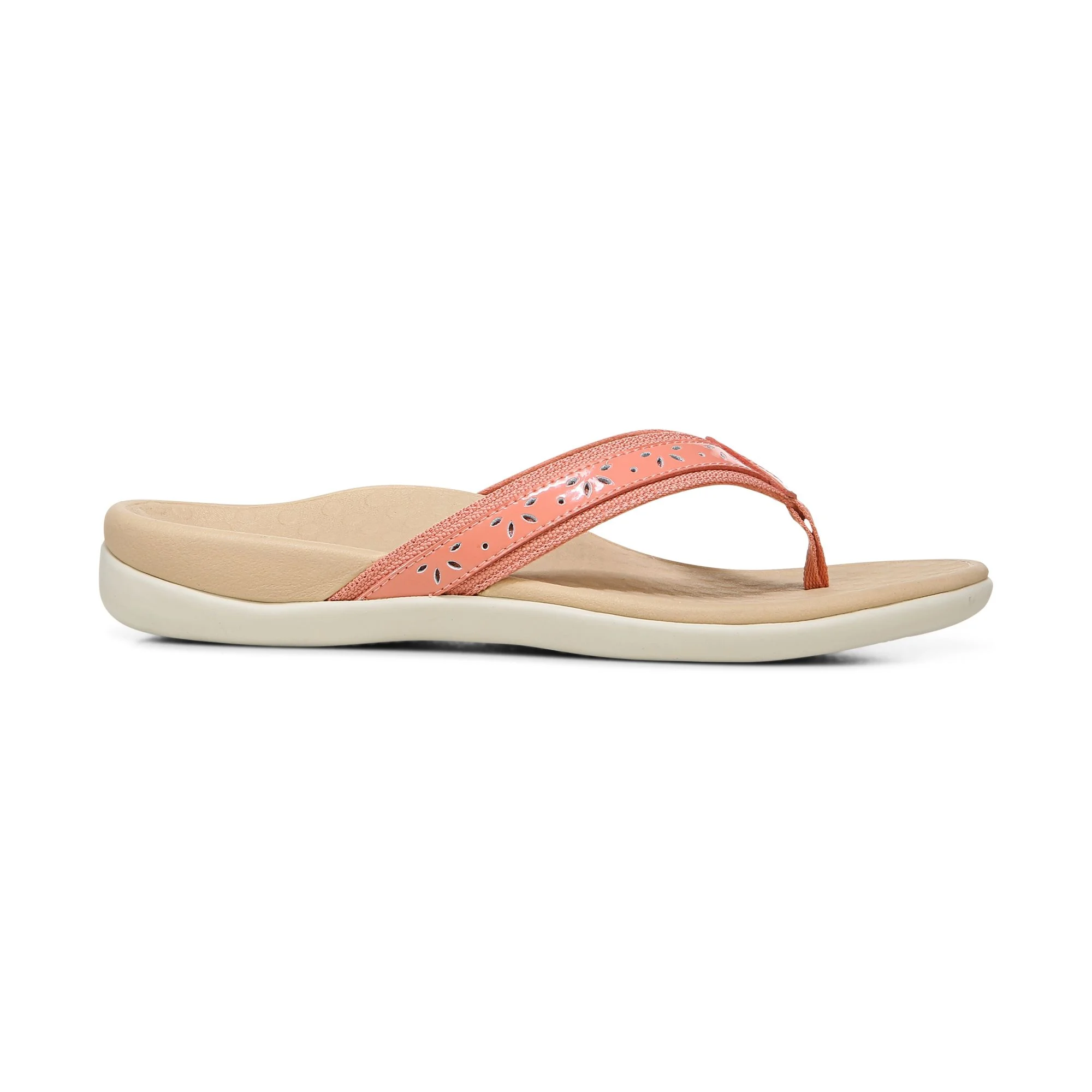 Vionic Womens Casandra Flip Flop Sandal- Terra Cotta