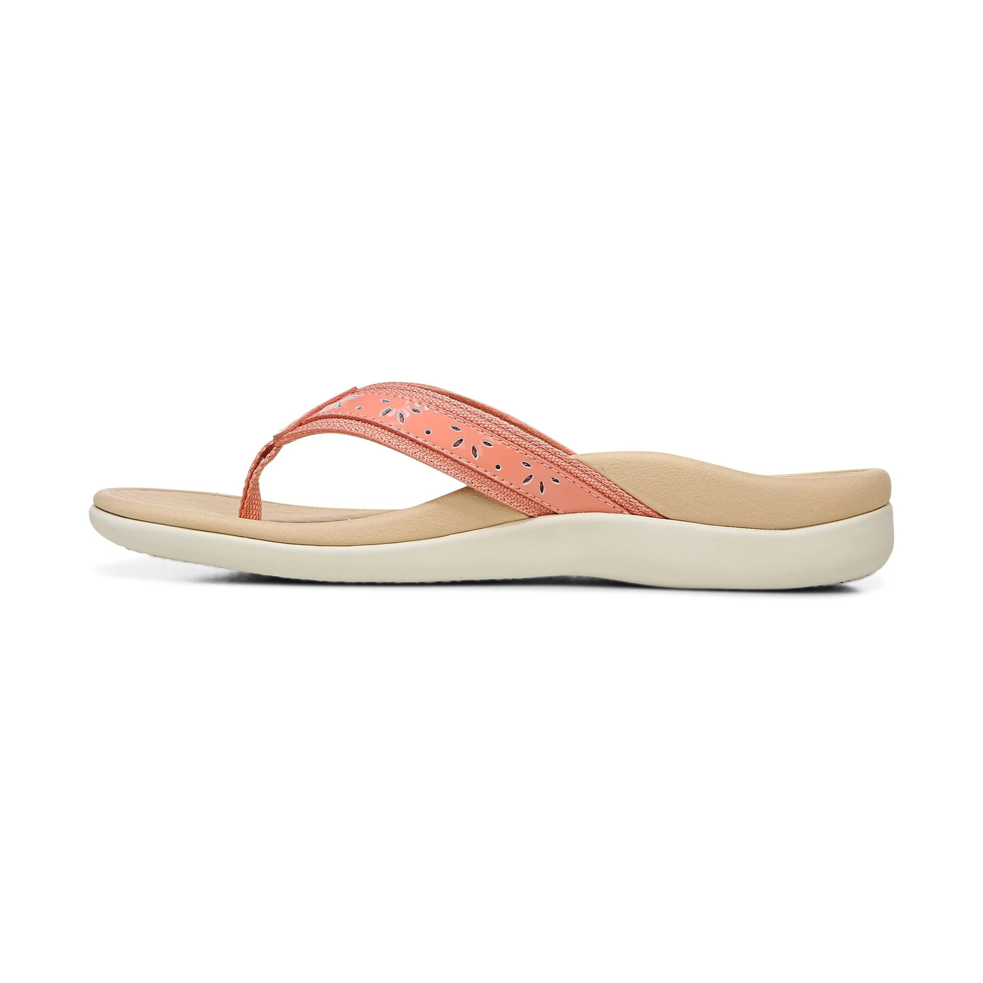 Vionic Womens Casandra Flip Flop Sandal- Terra Cotta