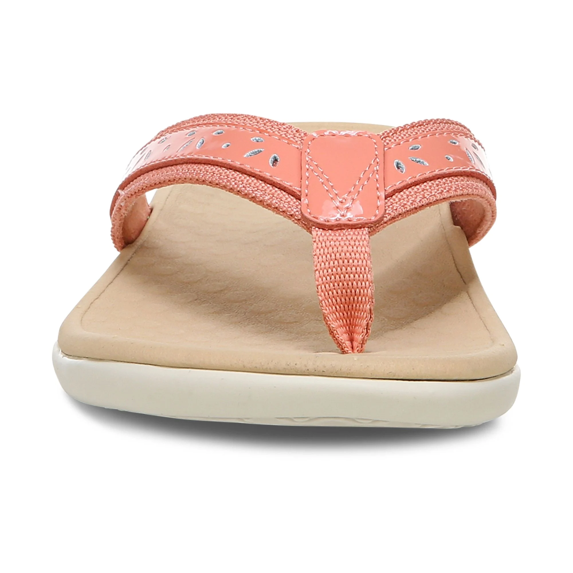 Vionic Womens Casandra Flip Flop Sandal- Terra Cotta