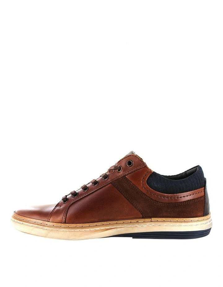 Whistle Leather Tan Lace-Up Casual Sneaker